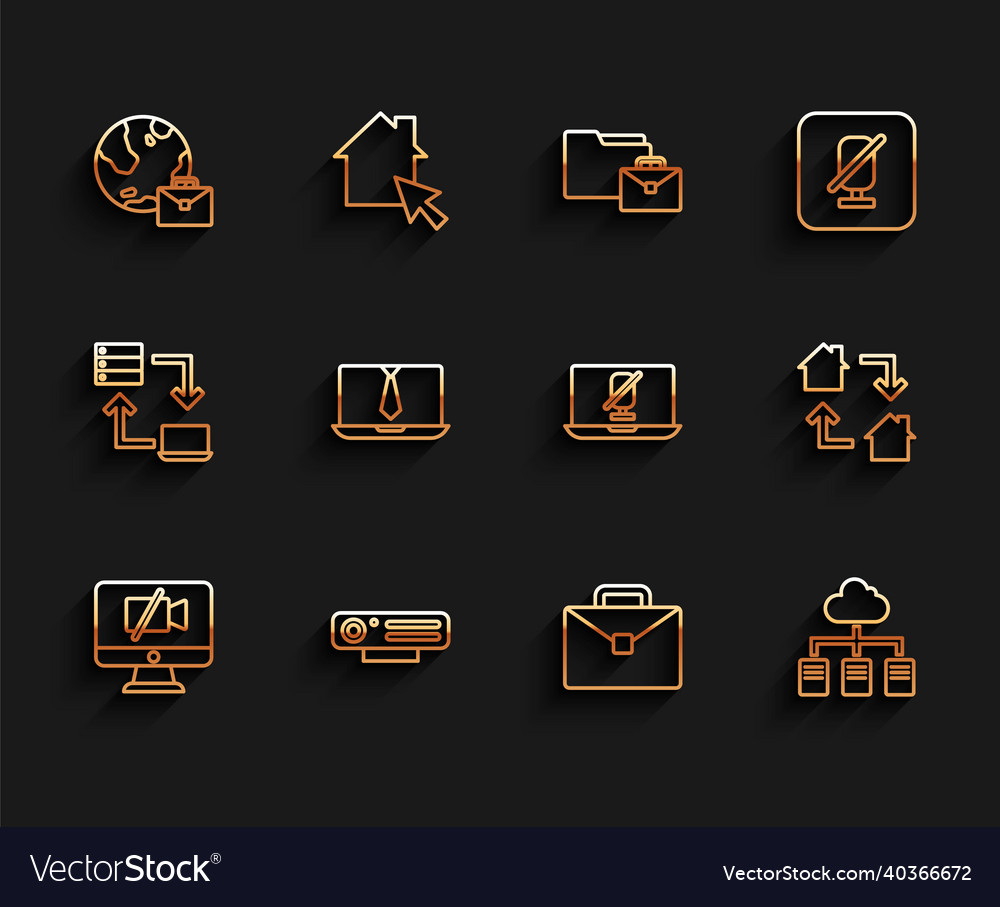 Set line video camera off on computer web online vector image Set line video camera off on computer web online