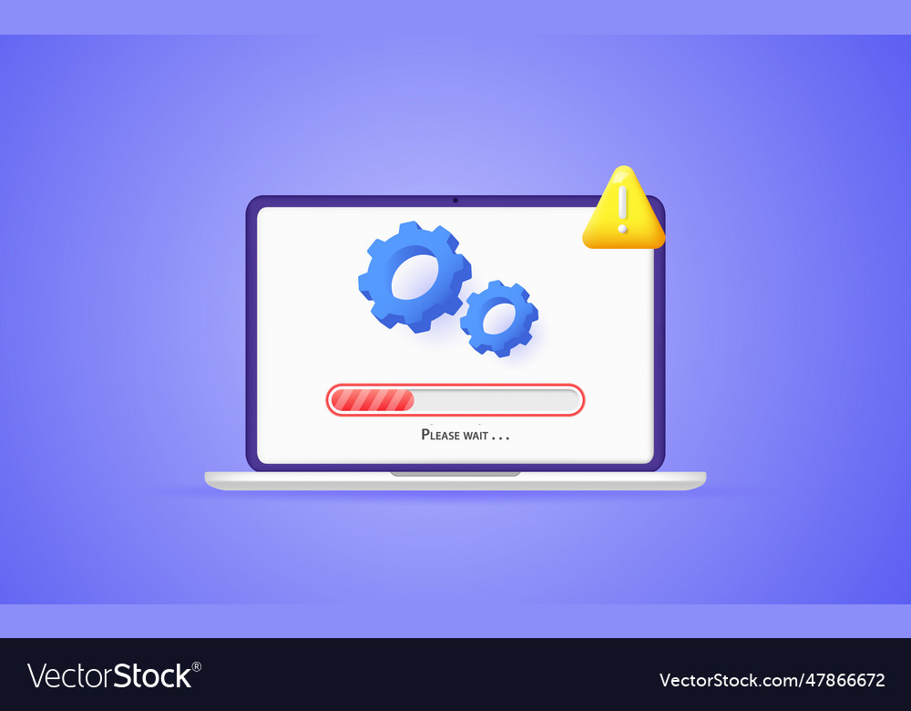 Software update error the concept of downloading vector image Software update error the concept of downloading