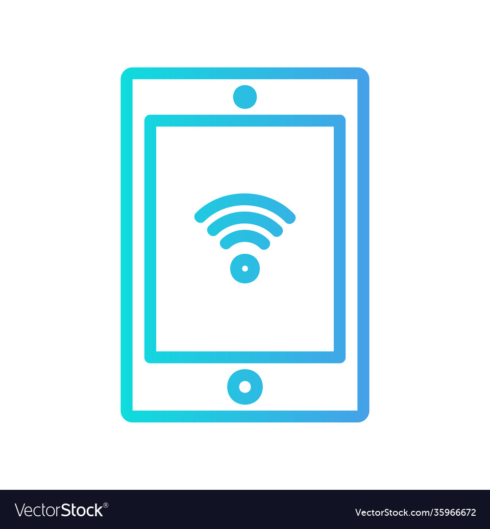 Tablet icon in gradient style about internet