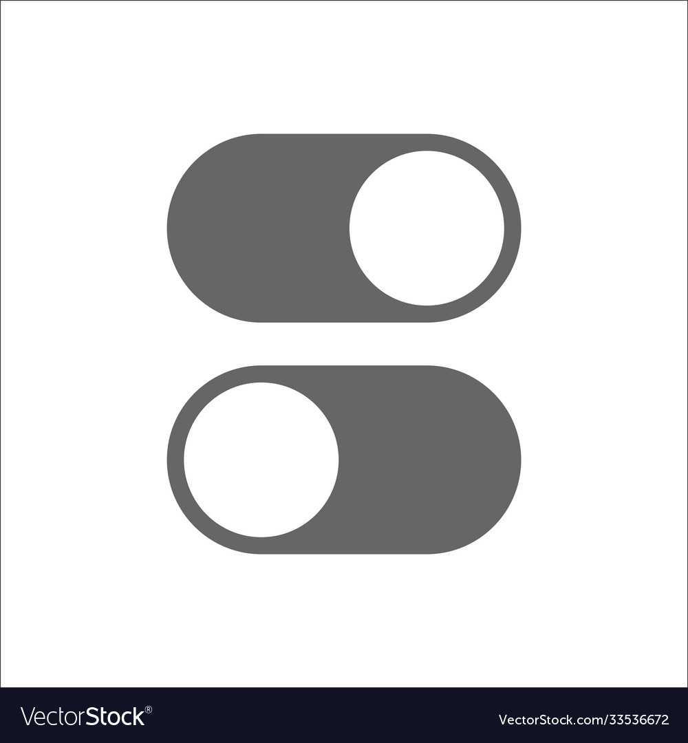Toggle switch icon on and off position simple