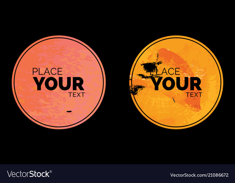 Watercolor circle background set with text