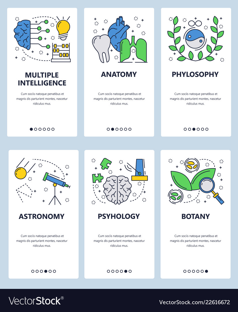 Web site linear art onboarding screens