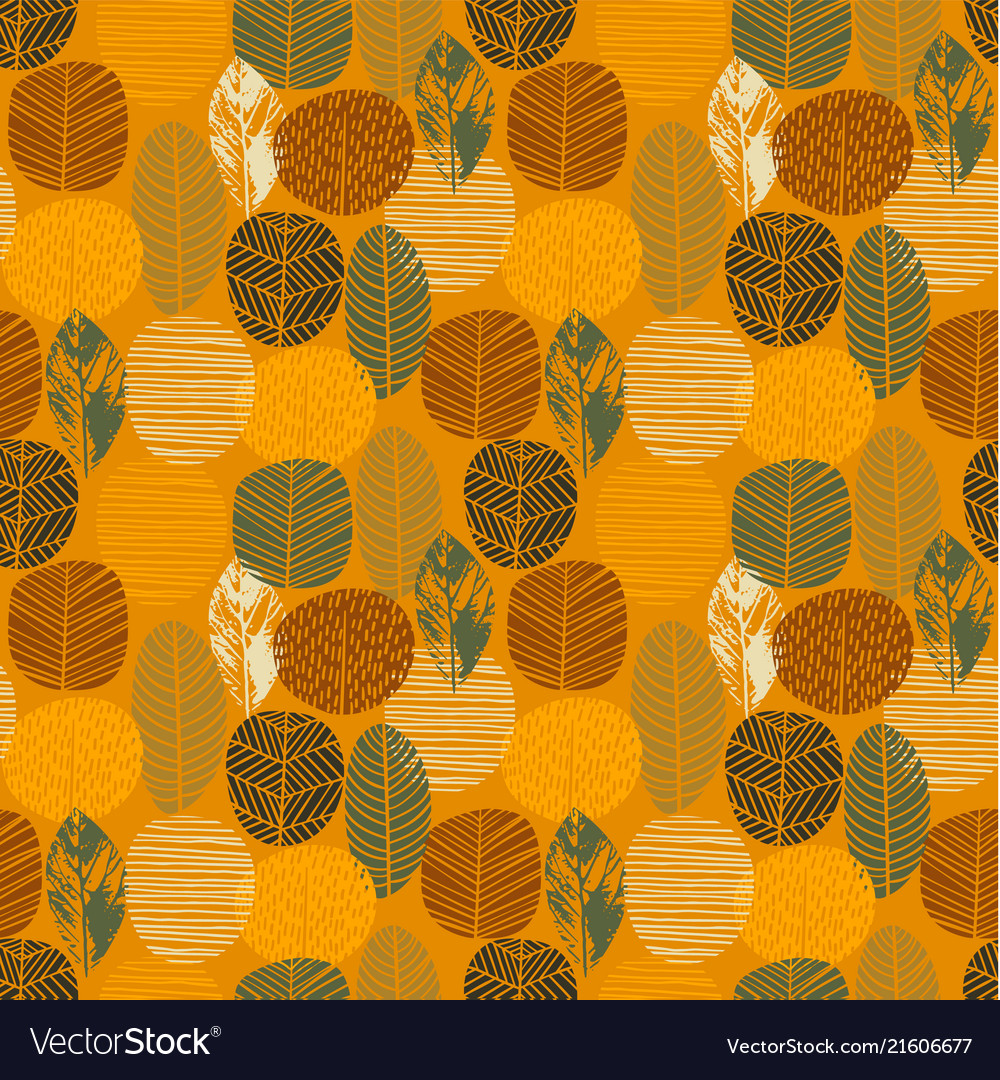 Abstract autumn seamless pattern with trees vector image Abstract autumn seamless pattern with trees