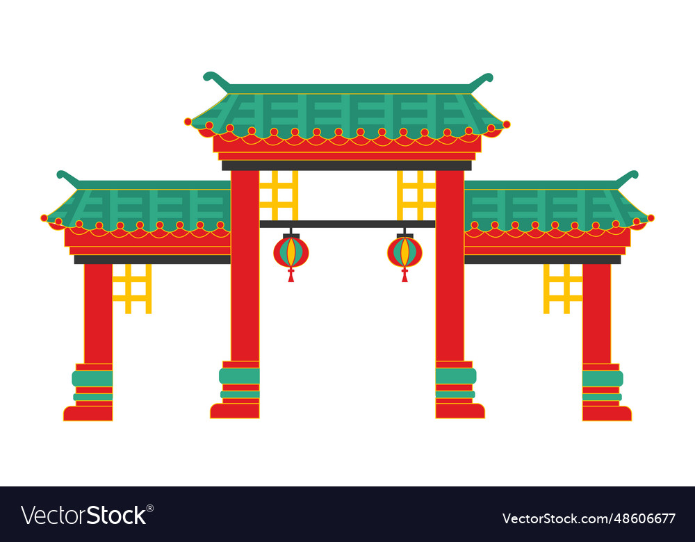 Chinese gate concept Royalty Free Vector Image