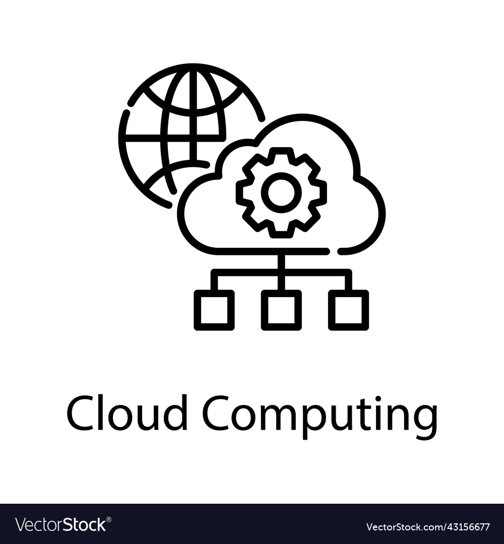 Cloud computing outline icon design