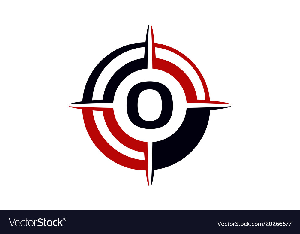 Compass guide solution letter o Royalty Free Vector Image