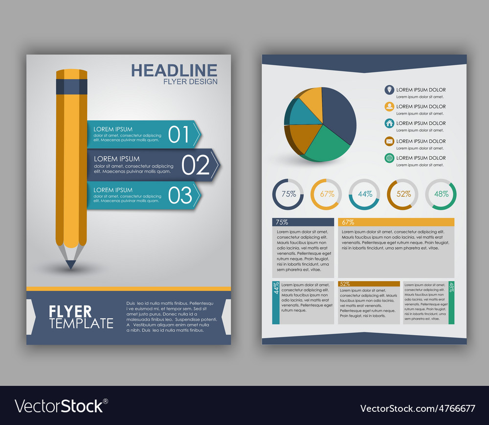 Flyer design with elements of infographics Vector Image