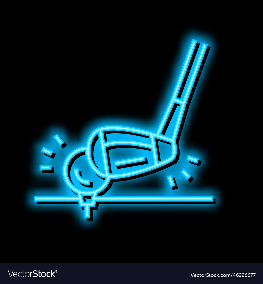 Golf sport game neon glow icon