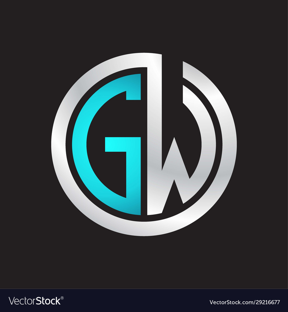 Gw initial logo linked circle monogram