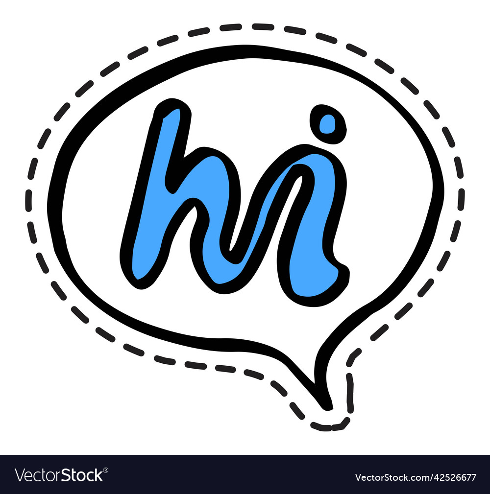 Hi greeting hello in thought bubble chatting Vector Image