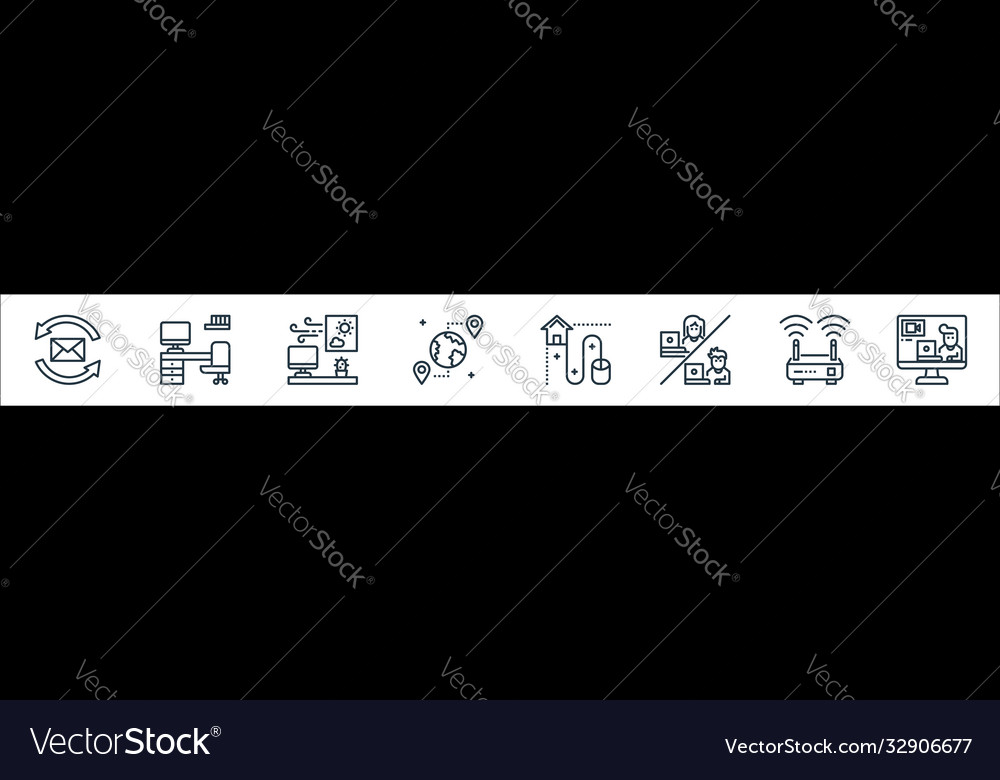 Home line icons linear set quality vector image Home line icons linear set quality