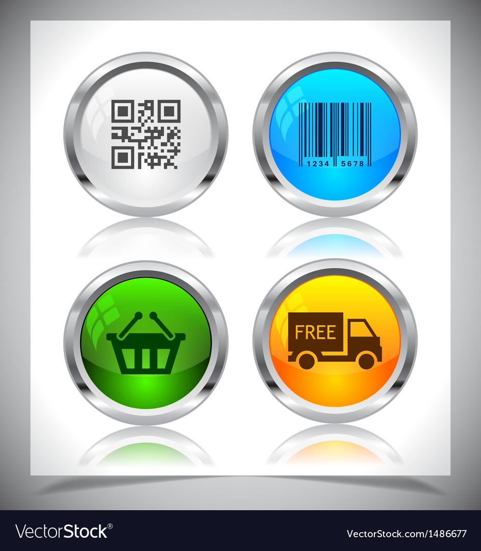 Metal web buttons eps10
