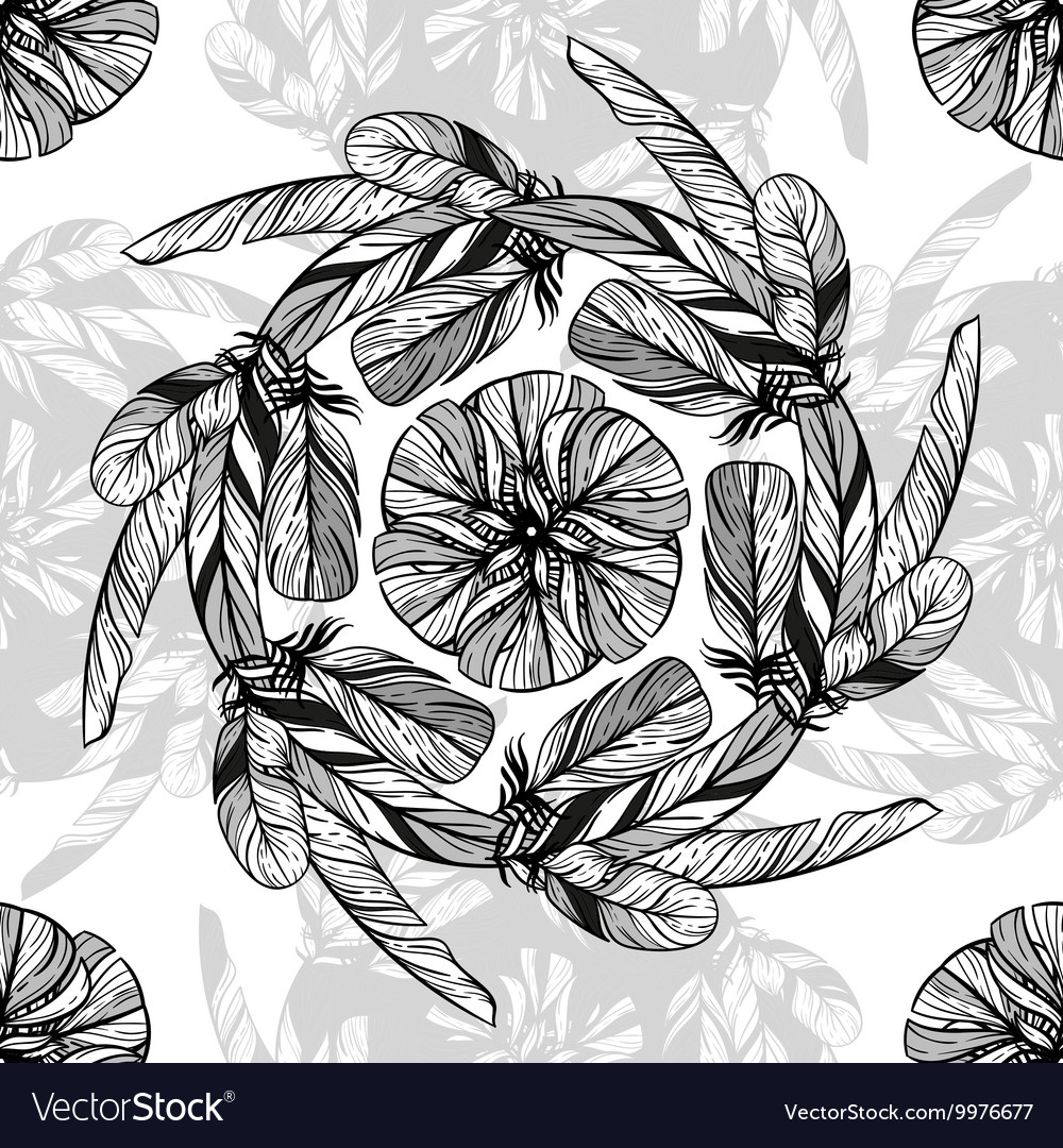 Monochrome circular pattern round kaleidoscope