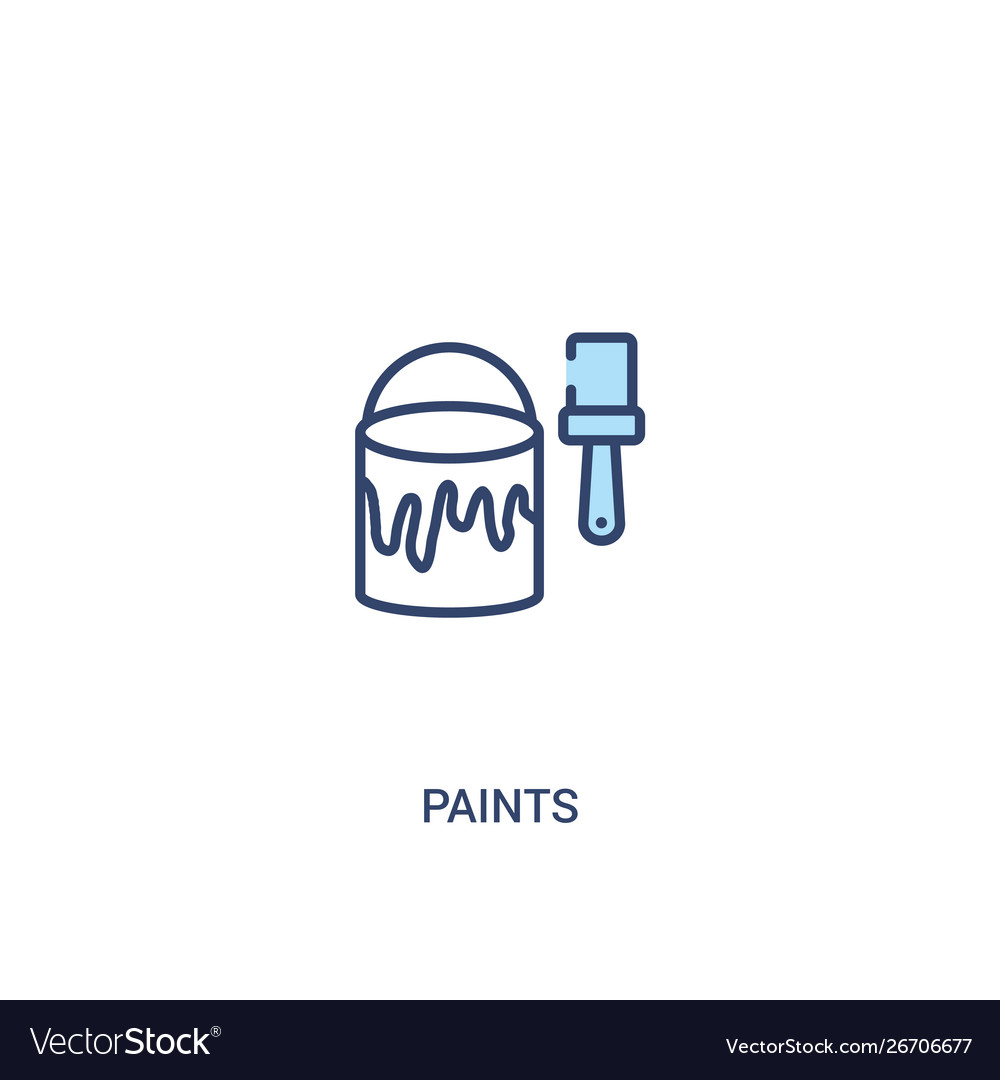 Paints concept 2 colored icon simple line element vector image Paints concept 2 colored icon simple line element