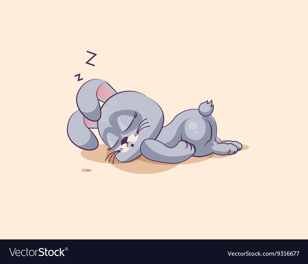 Rabbit17isolated emoji character cartoon gray