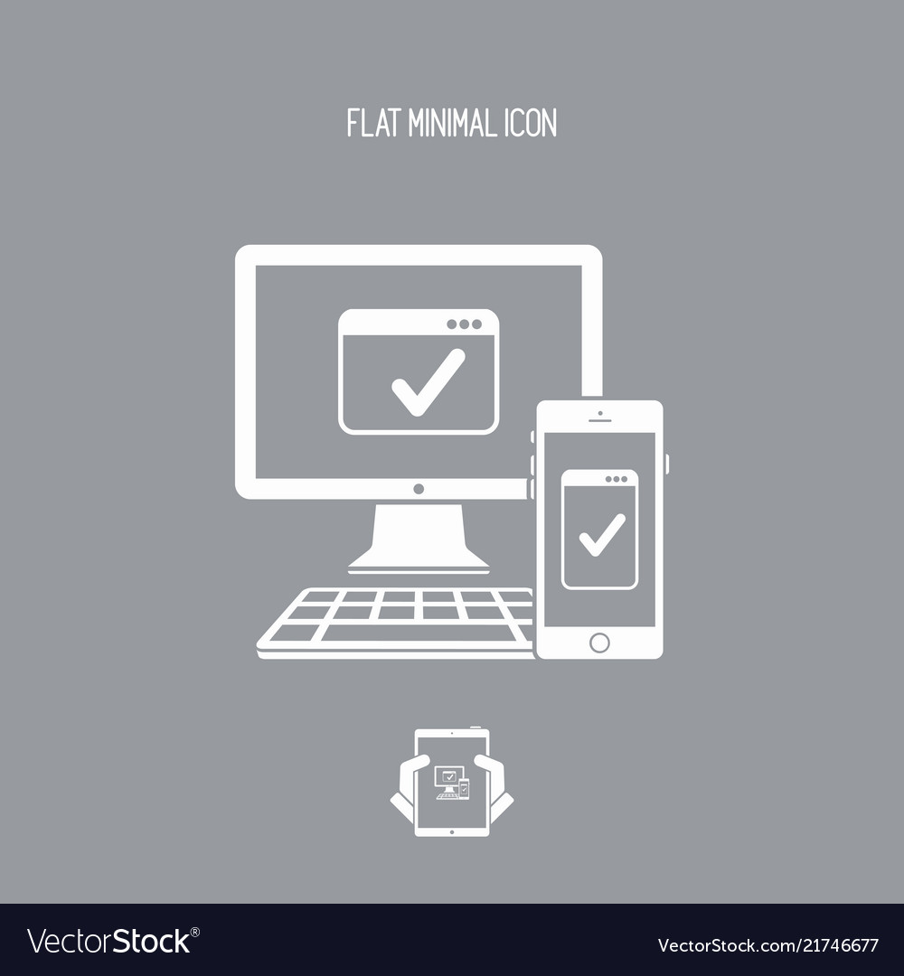 Responsive window design checking vector image Responsive window design checking