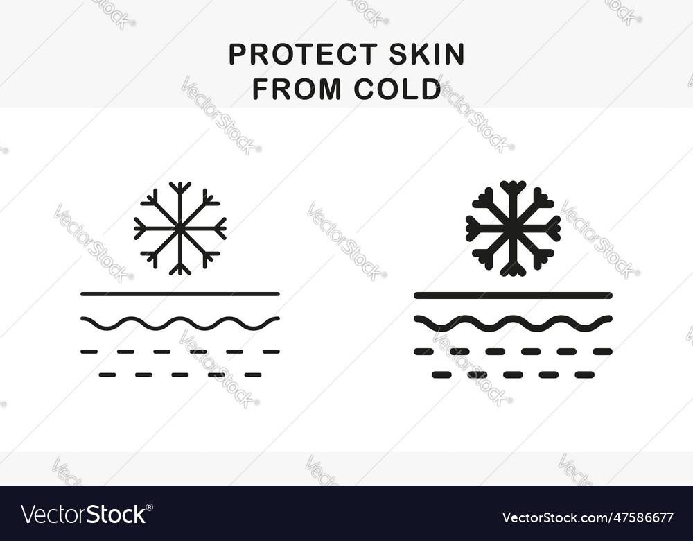 Skin protection of frostbite line and silhouette