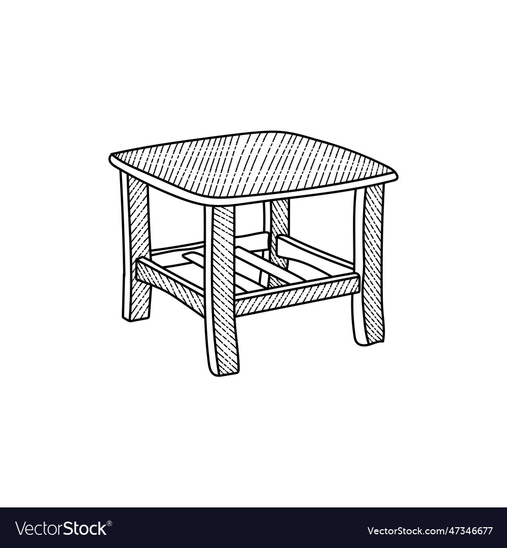 Table simple line furniture logo template Vector Image