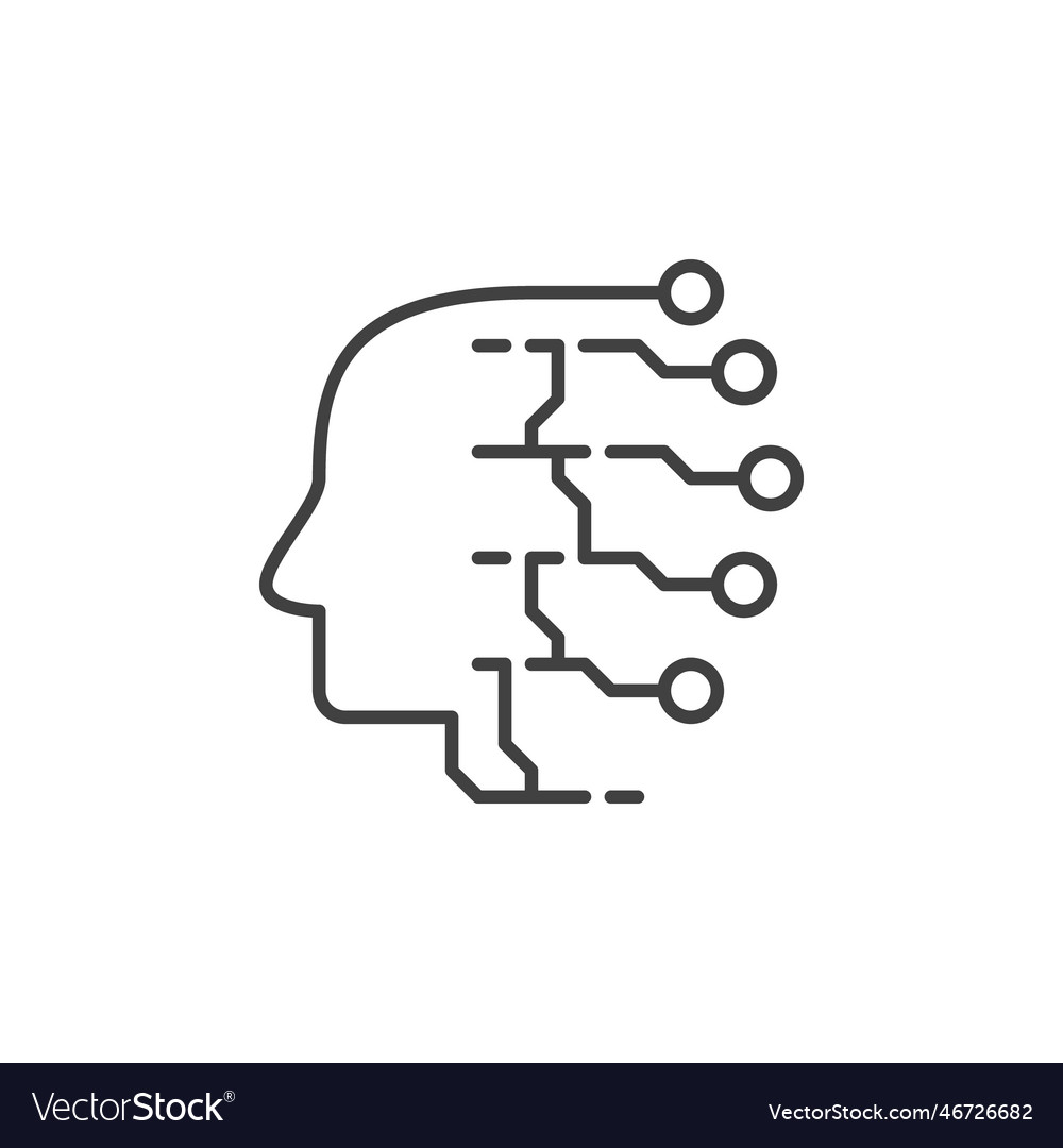 Ai human head artificial intelligence technology Vector Image