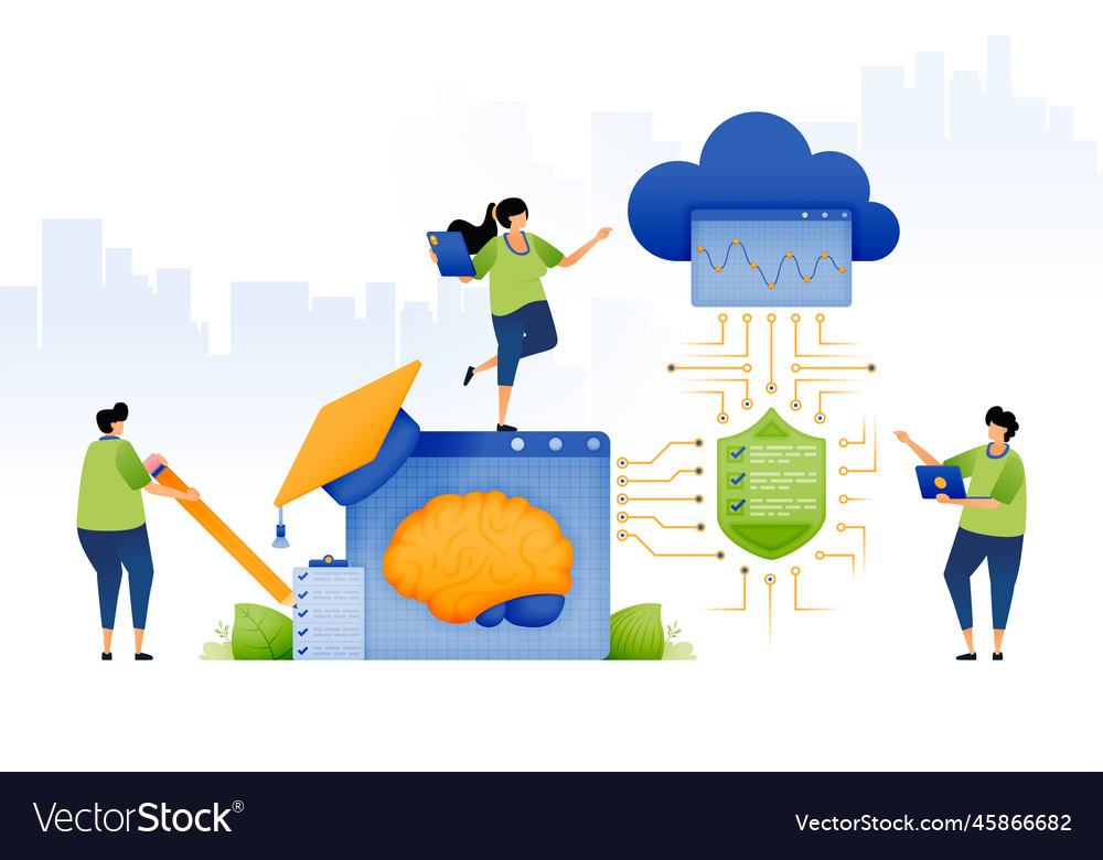 Analyzing student merit with artificial vector image Analyzing student merit with artificial