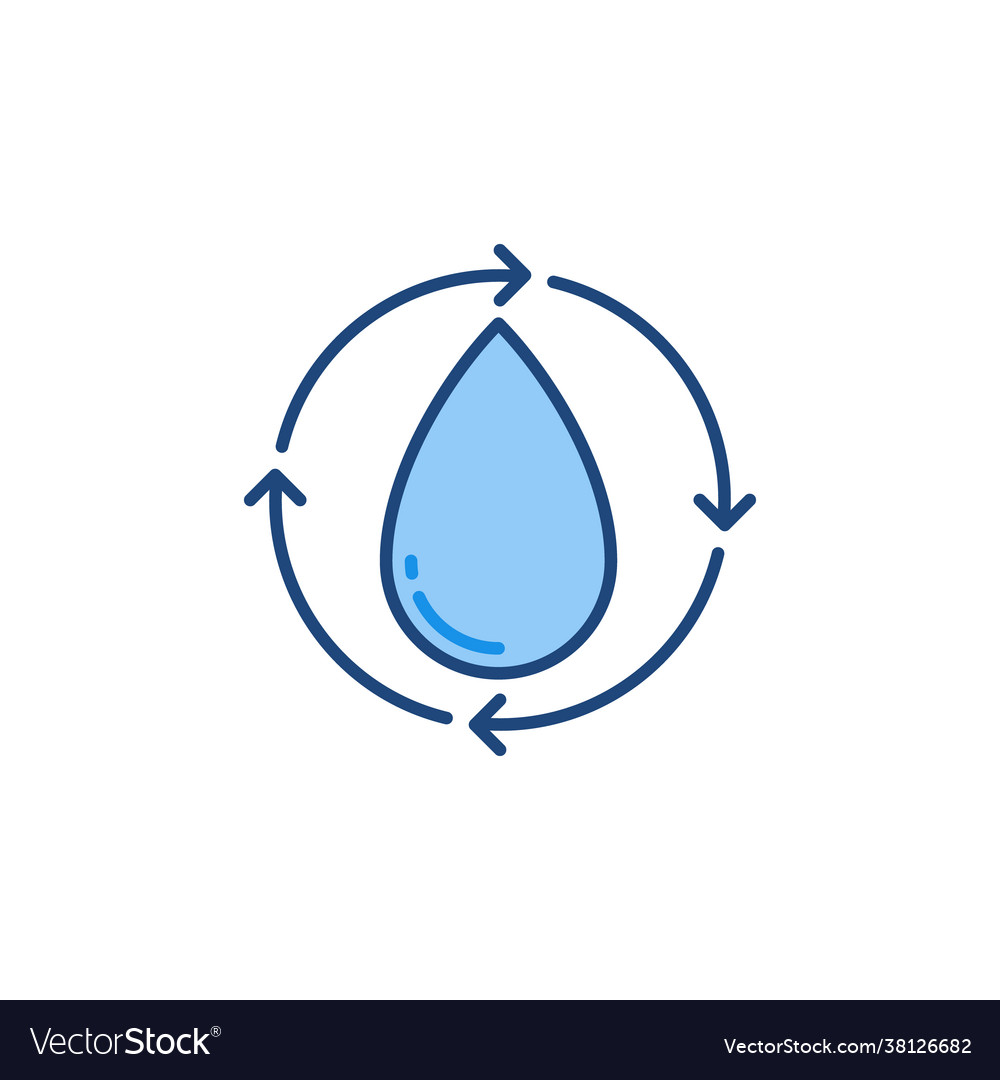 Arrows with water drop inside colored icon