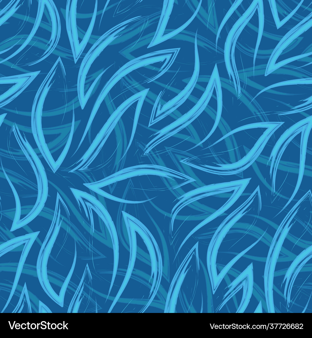 Blue seamless pattern flowing corners Royalty Free Vector