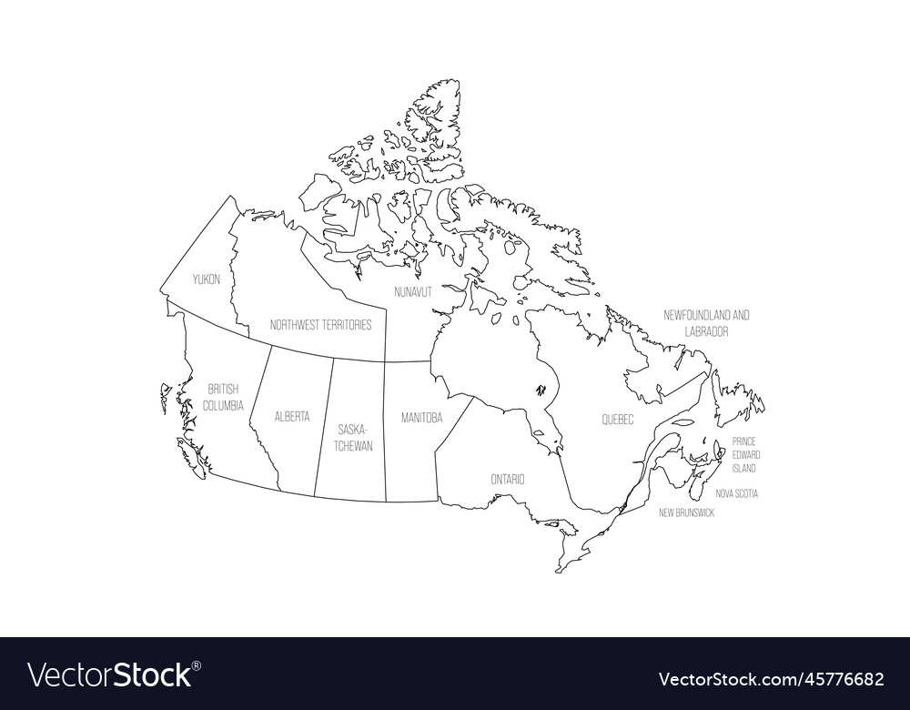 Canada political map of administrative divisions Vector Image