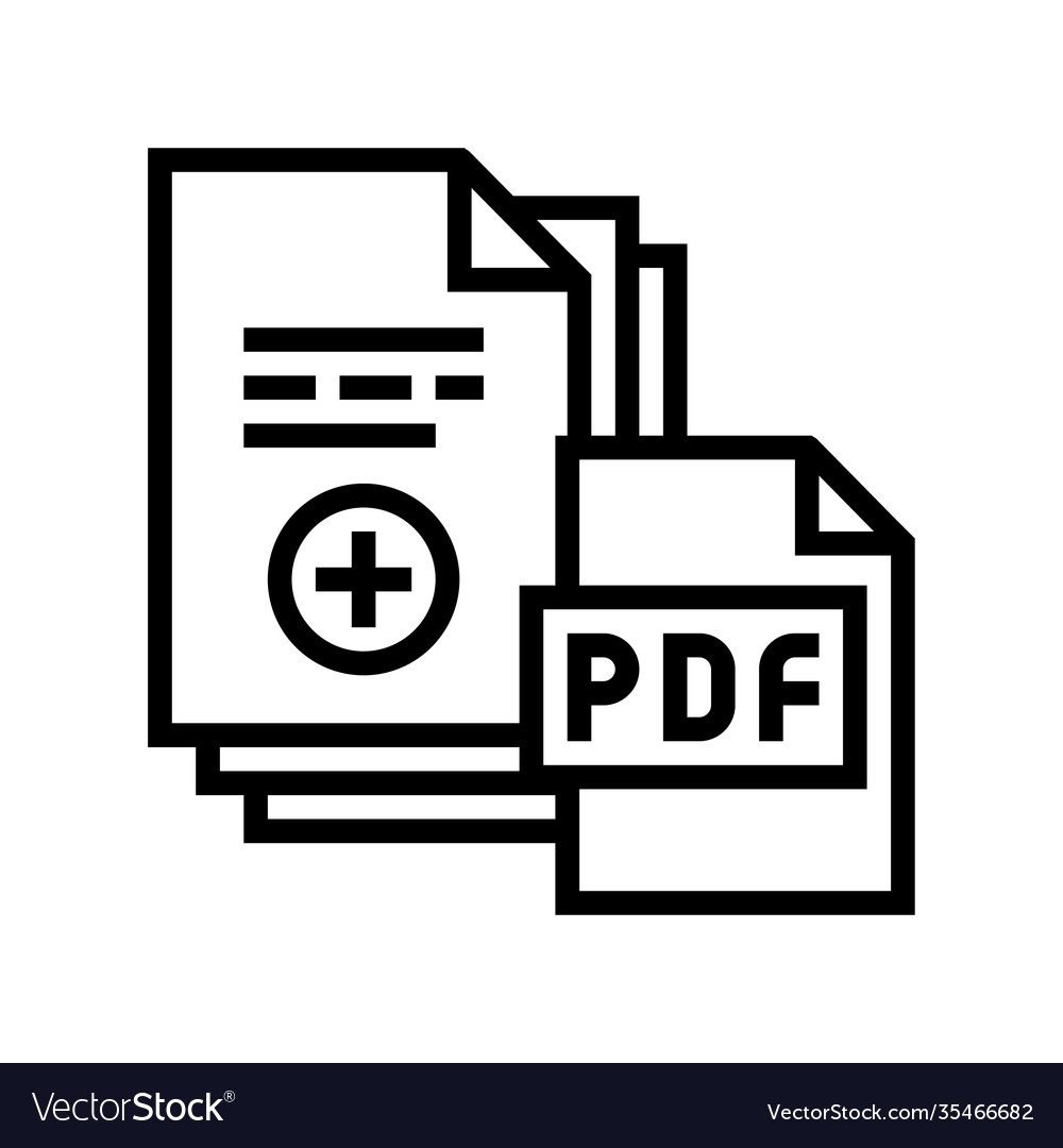 Dokumentationssscan zum Hinzufügen im pdf-Dateizeilensymbol vector image Dokumentationssscan zum Hinzufügen im pdf-Dateizeilensymbol