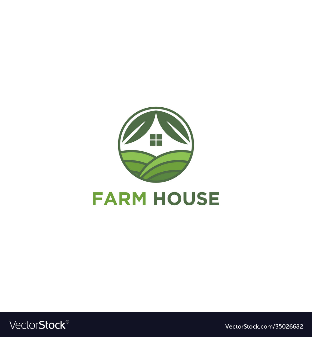 Farm house agricul ture logo - farming growing Vector Image