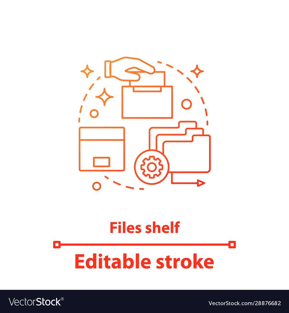 Files shelf concept icon vector image Files shelf concept icon