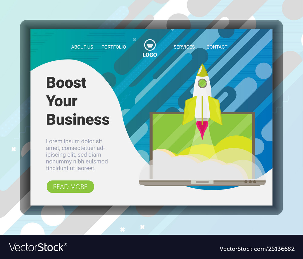 Flat concept background with rocket project start