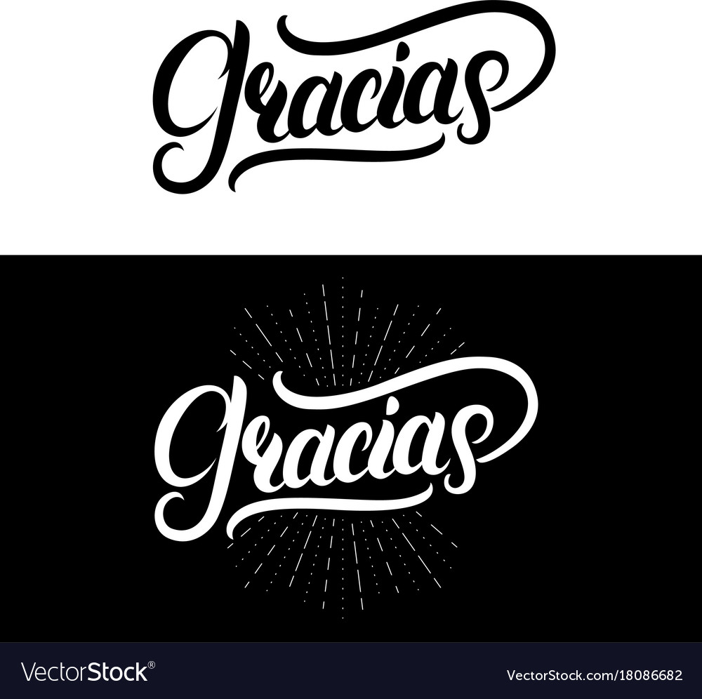 Download Gracias hand written lettering Royalty Free Vector Image