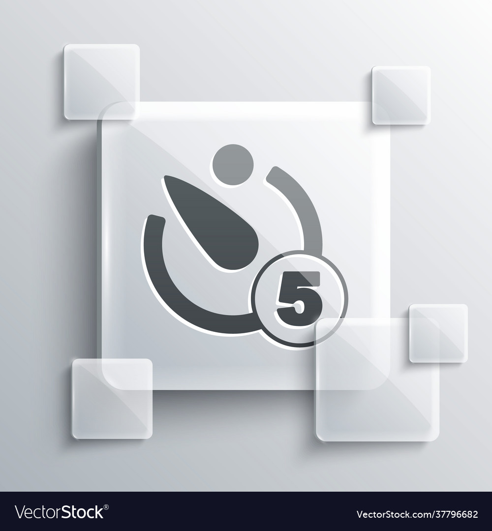 Grey camera timer icon isolated on background