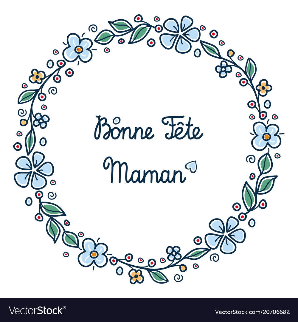 Happy mothers day card in french Royalty Free Vector Image