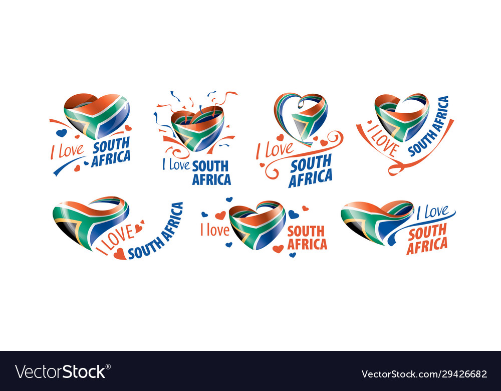 National flag south africa in shape vector image National flag south africa in shape