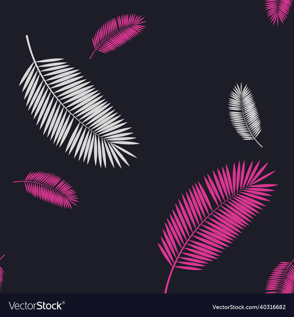 Palm leaf seamless pattern background vector image Palm leaf seamless pattern background