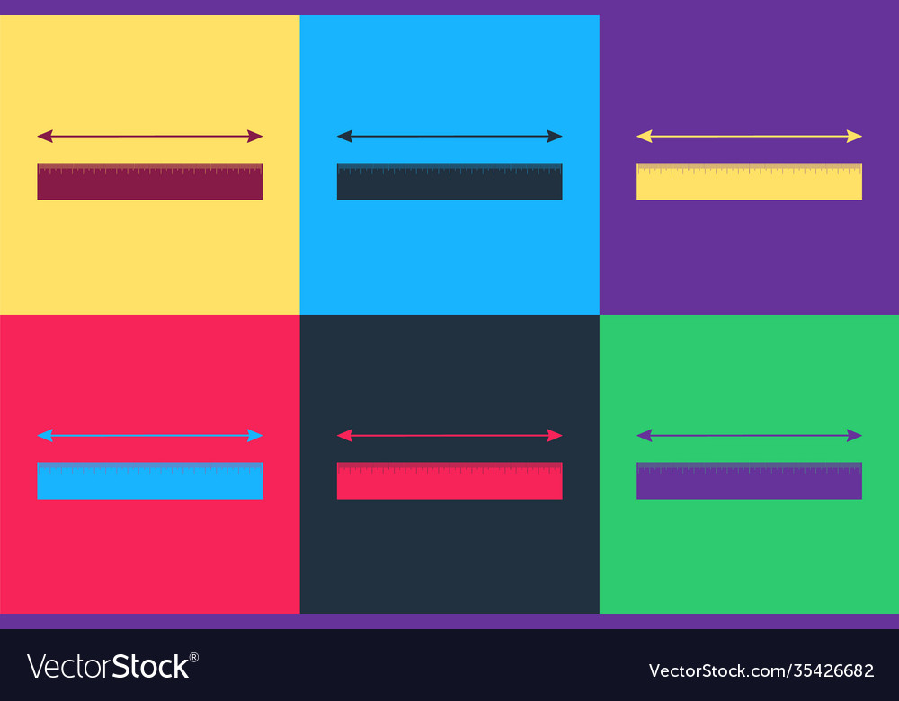 Pop art the measuring height and length icon