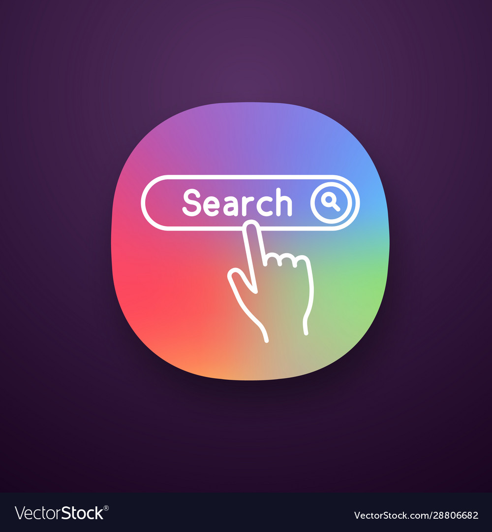 Search button click app icon vector image Search button click app icon
