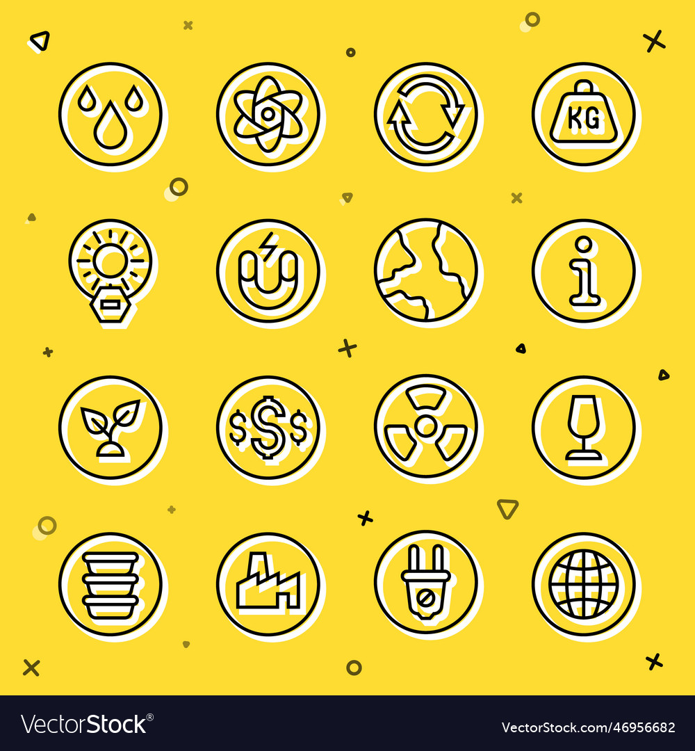 Set line social network fragile broken glass vector image Set line social network fragile broken glass