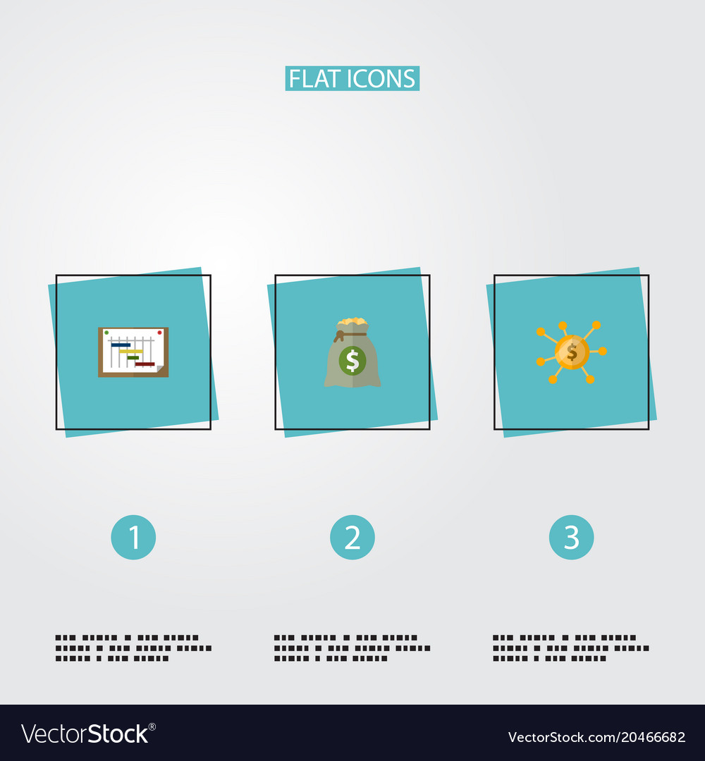 Set of idea icons flat style symbols with profit