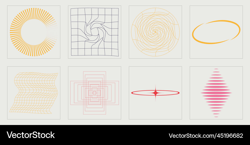 Set of y2k rave psychedelic retro Royalty Free Vector Image