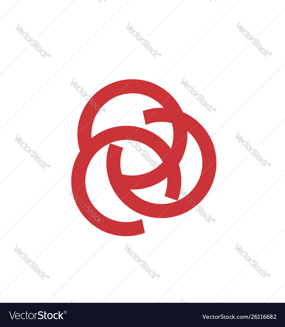 Simple ccc coc occ initials letter circle shape vector image Simple ccc coc occ initials letter circle shape
