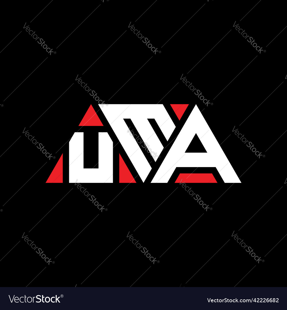 Uma triangle letter logo design Royalty Free Vector Image