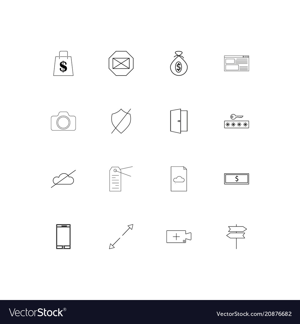 Web linear thin icons set outlined simple