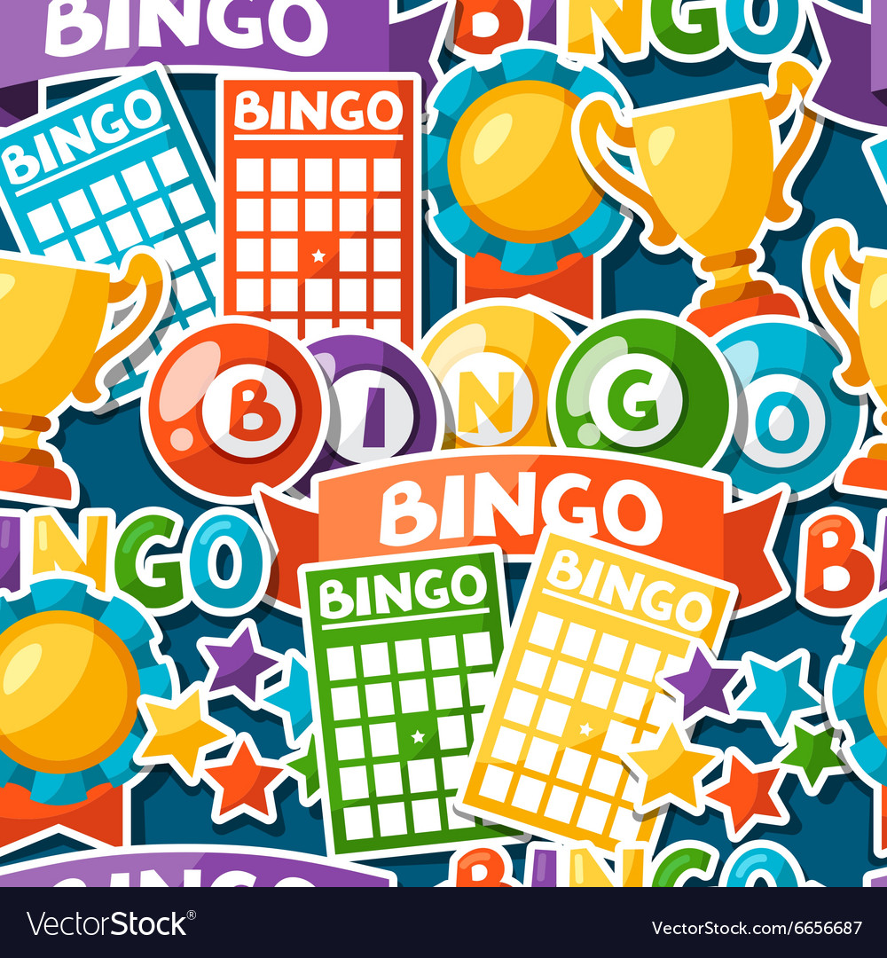 Bingo or lottery game seamless pattern with balls