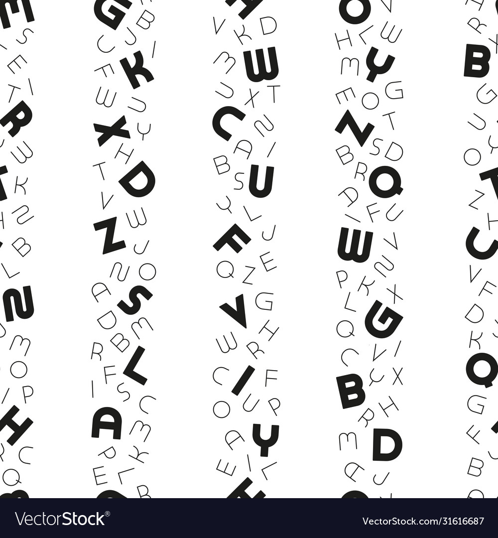 Creative seamless alphabet pattern Royalty Free Vector Image