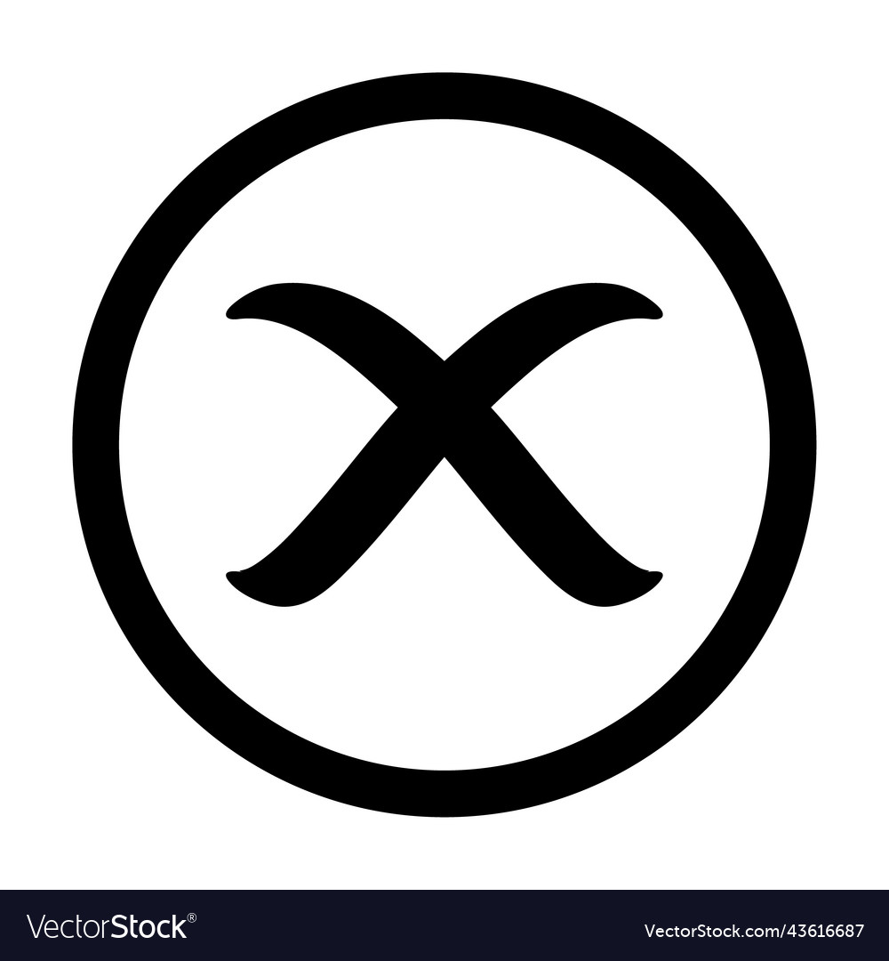 Cross mark icon x sign simple error design false Vector Image Cross mark icon x sign simple error design false