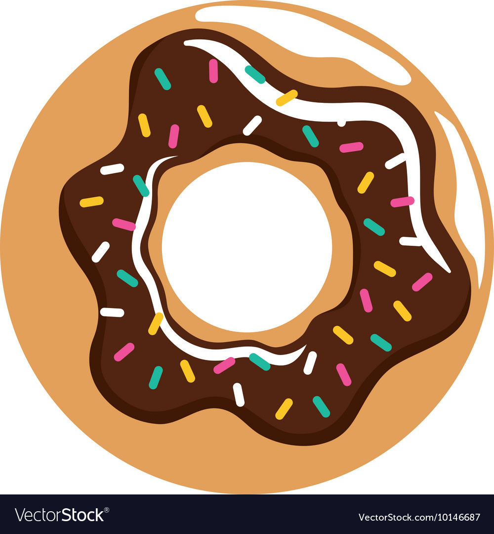 Donut dessert cute sweet icon graphic Royalty Free Vector