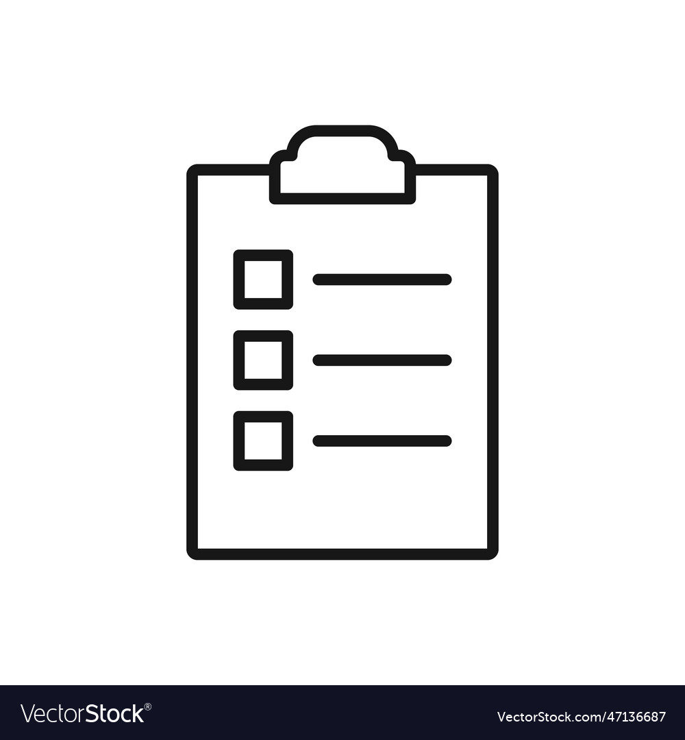 Editable icon of checkbox clipboard isolated