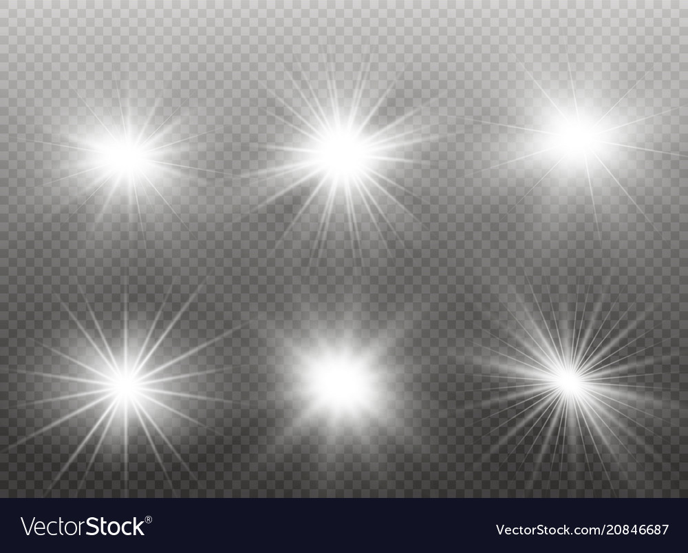 Glow light effect star burst with sparkles